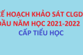 KẾ HOẠCH KHẢO SÁT CHẤT LƯỢNG GIÁO DỤC ĐẦU NĂM 2021-2022 CẤP TIỂU HỌC